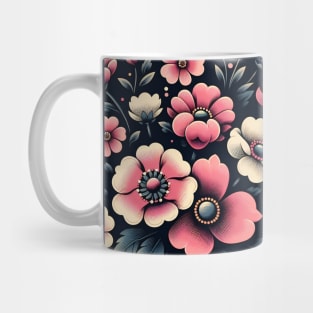 Pink Floral Illustration Mug